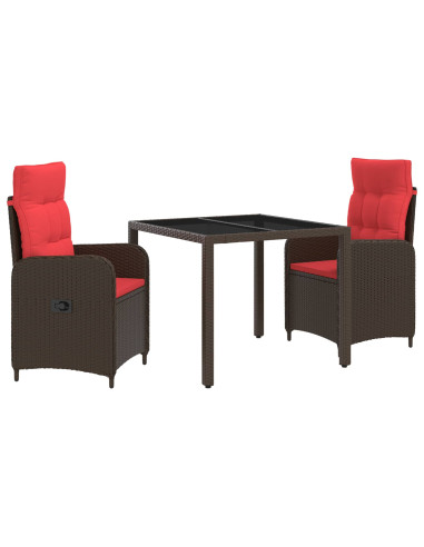 Set da pranzo per esterni 3 pcs polyrattan