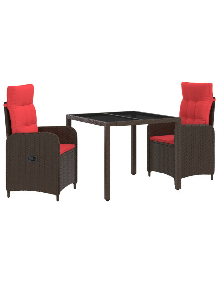 Set da pranzo per esterni 3 pcs polyrattan