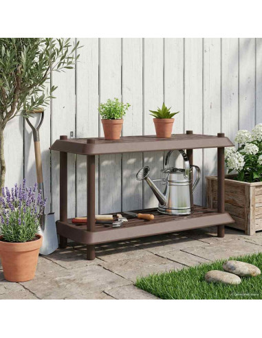 Unità di scaffalatura 2 livelli 100 x 40 x 55,5 cm PP Marrone