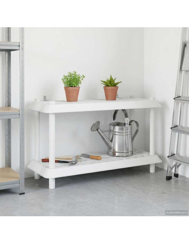Unità di scaffalatura 2 livelli 100 x 40 x 55,5 cm PP Bianco