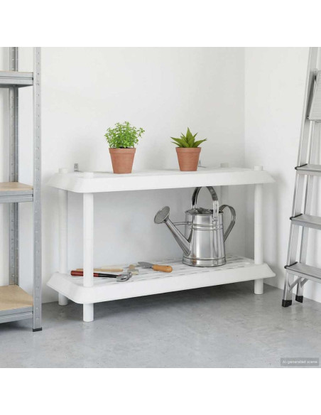 Unità di scaffalatura 2 livelli 100 x 40 x 55,5 cm PP Bianco