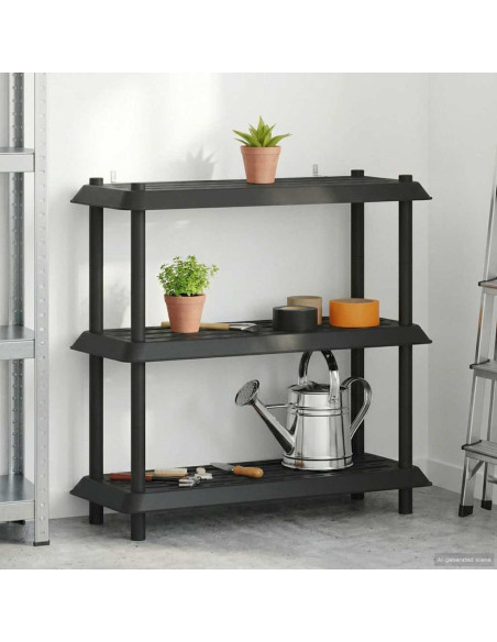 Unità di scaffalatura 3 livelli 100 x 40 x 96 cm PP Antracite