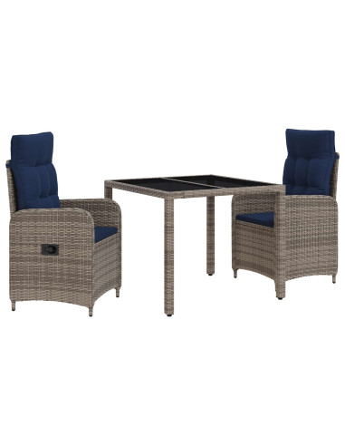 Set da pranzo per esterni 3 pcs polyrattan