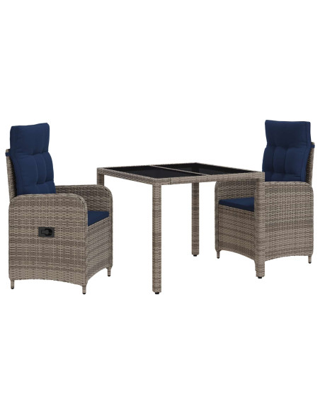 Set da pranzo per esterni 3 pcs polyrattan
