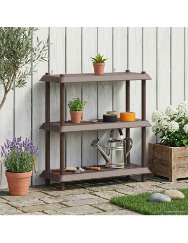 Unità di scaffalatura 3 livelli 100 x 40 x 96 cm PP Marrone