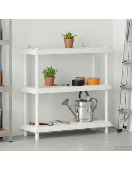 Unità di scaffalatura 3 livelli 100 x 40 x 96 cm PP Bianco