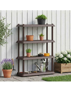 Unità di scaffalatura 4 livelli 100 x 40 x 136,5 cm PP Marrone