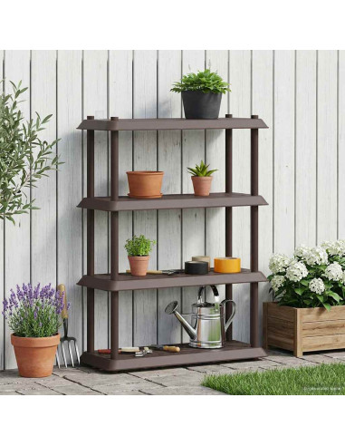 Unità di scaffalatura 4 livelli 100 x 40 x 136,5 cm PP Marrone
