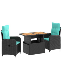 Set da pranzo per esterni 3 pcs polyrattan