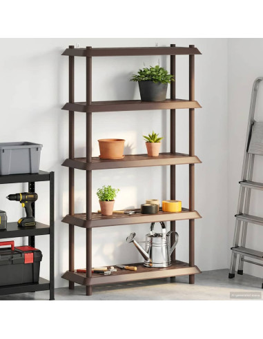 Unità di scaffalatura 5 livelli 100 x 40 x 177 cm PP Marrone