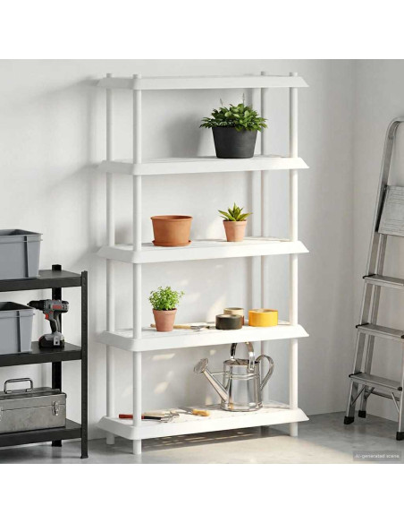 Unità di scaffalatura 5 livelli 100 x 40 x 177 cm PP Bianco