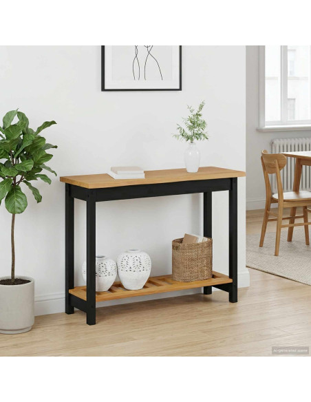 Tavolo consolle con lo scaffale EKAI Nero 112 x 35 x 76 cm