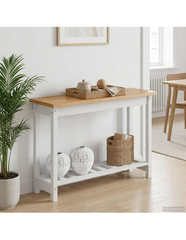 Tavolo consolle con lo scaffale EKAI Bianco 112 x 35 x 76 cm