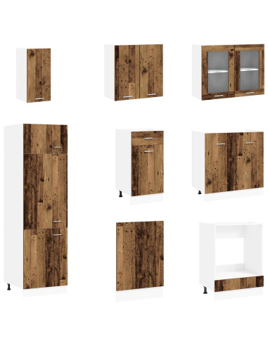 Unità Cucina Lyon 8 pcs Legno antico Legno ingegnerizzato
