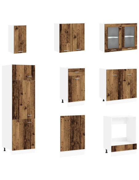 Unità Cucina Lyon 8 pcs Legno antico Legno ingegnerizzato