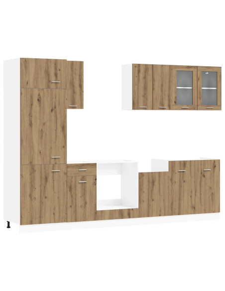 Unità Cucina Lyon 8 pcs Rovere Artigianale Legno ingegnerizzato