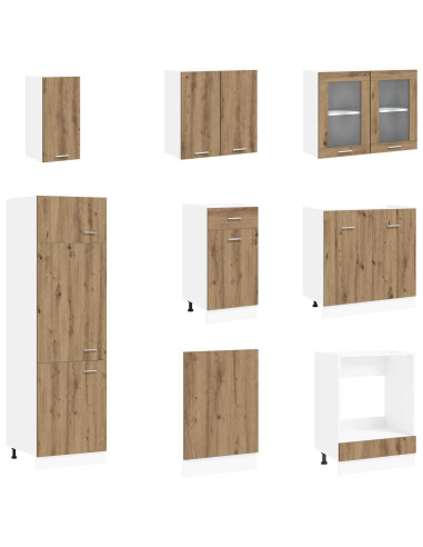 Unità Cucina Lyon 8 pcs Rovere Artigianale Legno ingegnerizzato