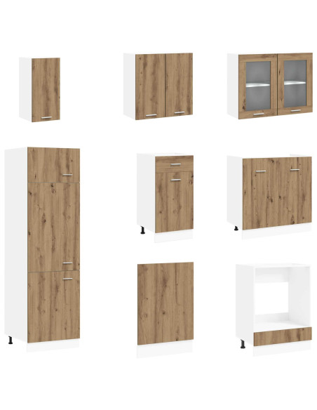 Unità Cucina Lyon 8 pcs Rovere Artigianale Legno ingegnerizzato
