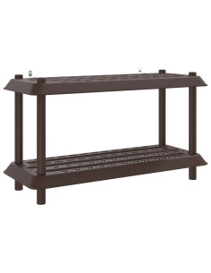 Unità di scaffalatura 2 livelli 100 x 40 x 55,5 cm PP Marrone 2