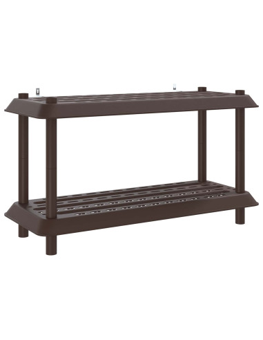 Unità di scaffalatura 2 livelli 100 x 40 x 55,5 cm PP Marrone