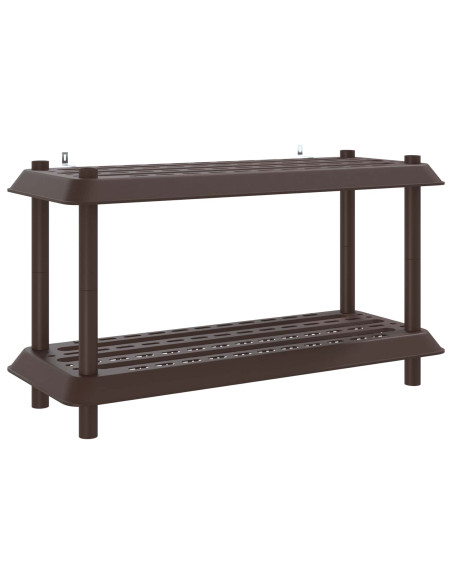 Unità di scaffalatura 2 livelli 100 x 40 x 55,5 cm PP Marrone
