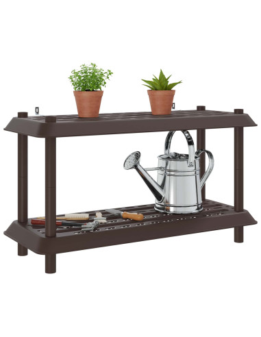 Unità di scaffalatura 2 livelli 100 x 40 x 55,5 cm PP Marrone