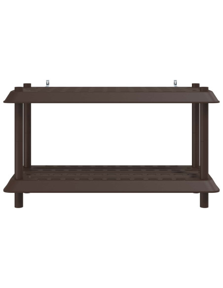 Unità di scaffalatura 2 livelli 100 x 40 x 55,5 cm PP Marrone