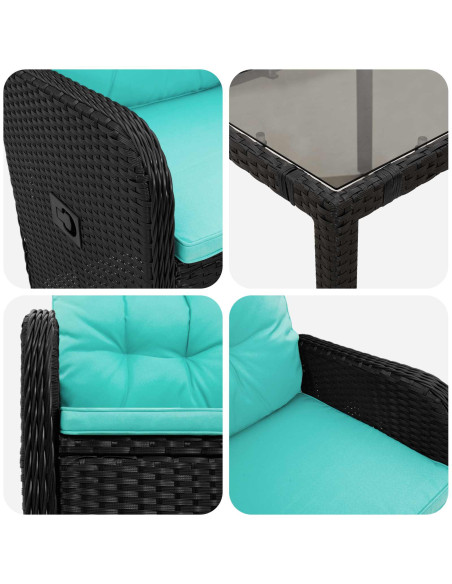 Set da pranzo per esterni 7 pcs polyrattan