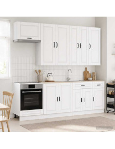 Unità Cucina PORTO 8 pcs Bianco Legno ingegnerizzato