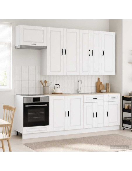 Unità Cucina PORTO 8 pcs Bianco Legno ingegnerizzato