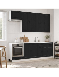 Unità Cucina PORTO 8 pcs Nero Legno ingegnerizzato