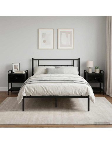 Armadio da Notte 2 pz Rovere Nero 35 x 36,5 x 47 cm