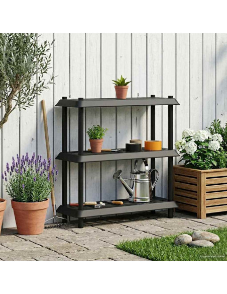 Unità di scaffalatura 3 livelli 100 x 40 x 96 cm PP Antracite