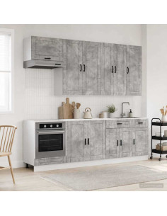 Unità Cucina PORTO 8 pcs Grigio Cemento Legno ingegnerizzato