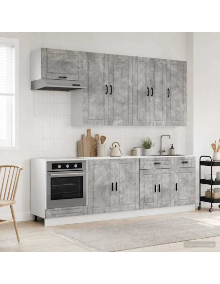 Unità Cucina PORTO 8 pcs Grigio Cemento Legno ingegnerizzato