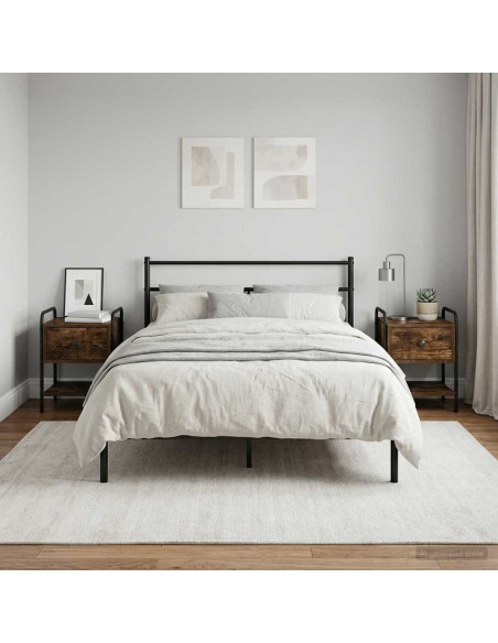 Armadio da Notte 2 pz Rovere Fumo 35 x 36,5 x 47 cm