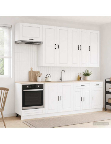 Unità Cucina PORTO 8 pcs Bianco Lucido Legno ingegnerizzato