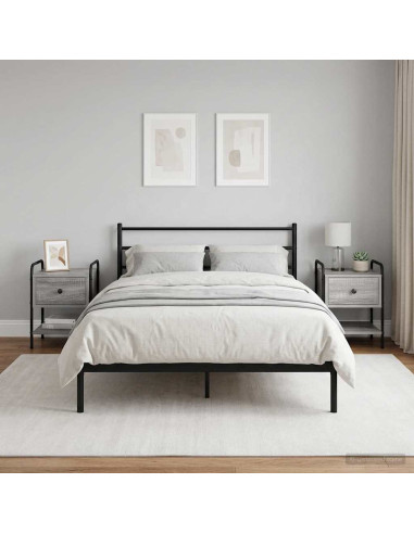 Armadio da Notte 2 pz Sonoma grigio 35 x 36,5 x 47 cm