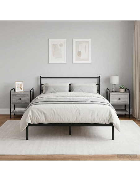 Armadio da Notte 2 pz Sonoma grigio 35 x 36,5 x 47 cm