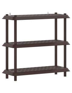 Unità di scaffalatura 3 livelli 100 x 40 x 96 cm PP Marrone 2