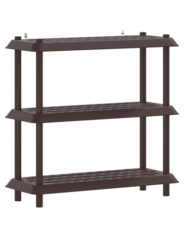 Unità di scaffalatura 3 livelli 100 x 40 x 96 cm PP Marrone