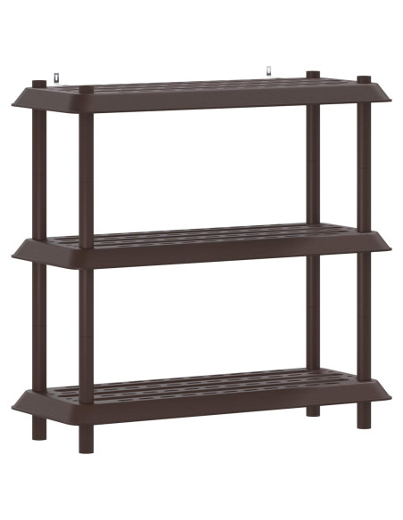 Unità di scaffalatura 3 livelli 100 x 40 x 96 cm PP Marrone