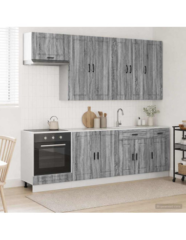 Unità Cucina PORTO 8 pcs Sonoma grigio Legno ingegnerizzato