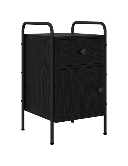 Armadio da Notte Rovere Nero 35 x 36,5 x 61 cm