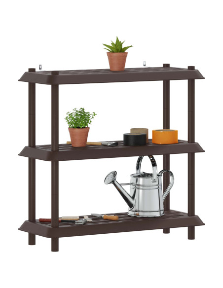 Unità di scaffalatura 3 livelli 100 x 40 x 96 cm PP Marrone