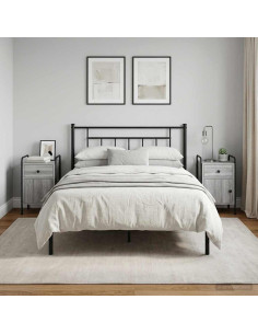 Armadio da Notte 2 pz Sonoma grigio 35 x 36,5 x 61 cm