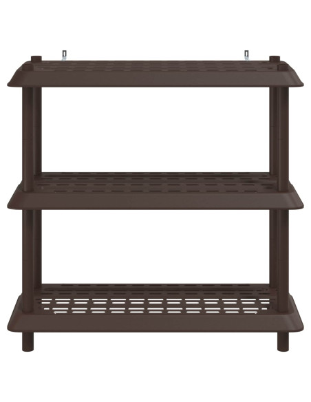 Unità di scaffalatura 3 livelli 100 x 40 x 96 cm PP Marrone