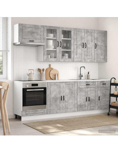 Unità Cucina PORTO 8 pcs Grigio Cemento Legno ingegnerizzato