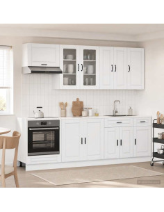 Unità Cucina PORTO 8 pcs Bianco Lucido Legno ingegnerizzato