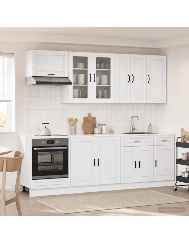Unità Cucina PORTO 8 pcs Bianco Lucido Legno ingegnerizzato